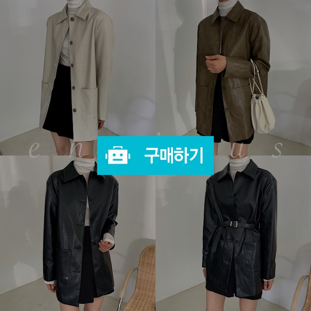 여성 레더 레자 가죽 포켓 하프 롱 자켓 (3Color) / 앤비어스 ENVIOUS / 디비디비 / 구매하기 / 특가할인
