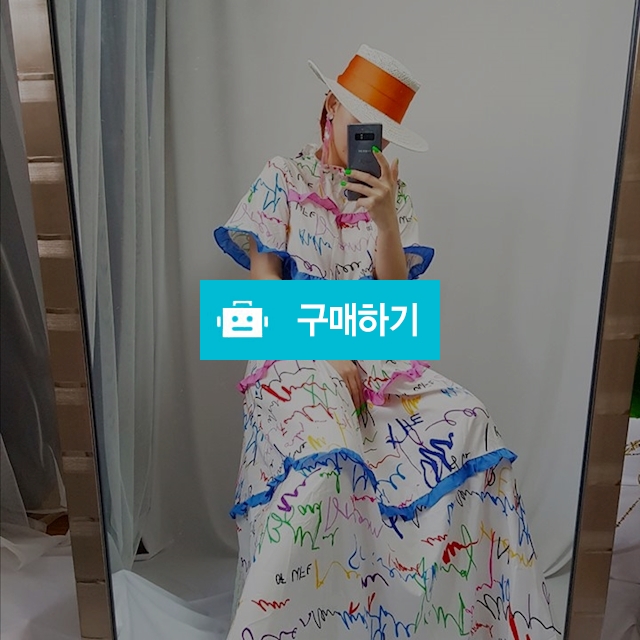 페인팅 레터링 프릴 배색 롱 원피스  / 2915(입구싶오)님의 스토어 / 디비디비 / 구매하기 / 특가할인