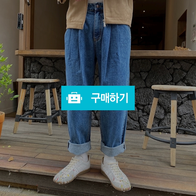 8002 투턱 벌룬 와이드핏 롤업9부 배기데님 / 옴므오브제 스토어 / 디비디비 / 구매하기 / 특가할인