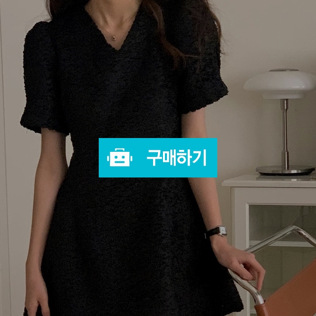 ♥무료배송♥ 브이넥 퍼프 미니원피스 연말룩 / 어썸버튼 / 디비디비 / 구매하기 / 특가할인