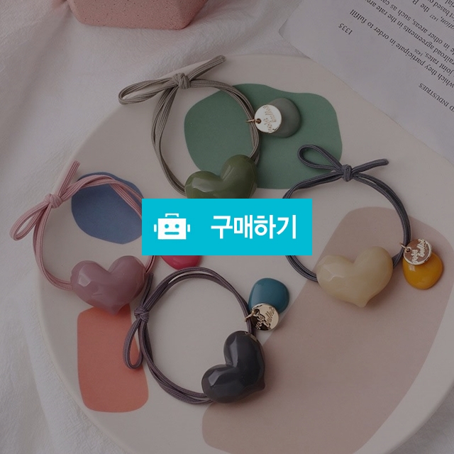 하트 캔디 조약돌 헤어 머리끈 4P SET / 앤어바웃 / 디비디비 / 구매하기 / 특가할인