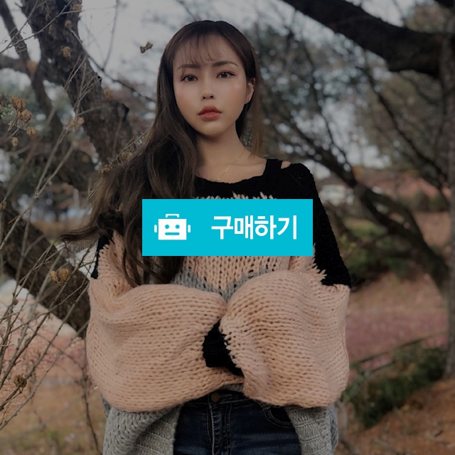 루즈핏 브이넥 배색 울 니트 / 퓨어블리님의 스토어 / 디비디비 / 구매하기 / 특가할인