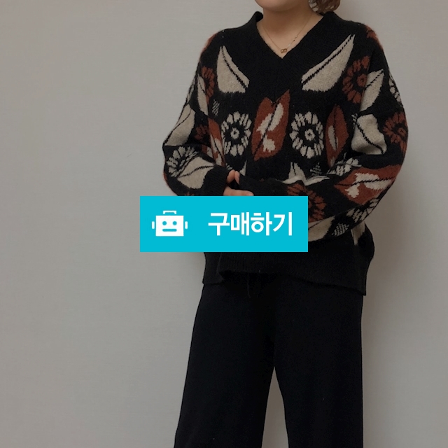 브이넥 패턴 벌룬 루브핏 니트 / 콩고님의 스토어 / 디비디비 / 구매하기 / 특가할인