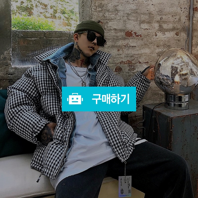 [47RONIN] 스트릿 데님 레이어드 스퀘어 체크 패딩점퍼 / SMW (Special Man Wear) / 디비디비 / 구매하기 / 특가할인