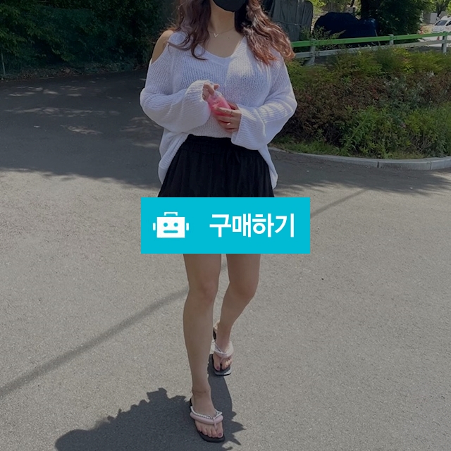 V넥 어깨 트임 부클 긴팔 니트 / 민클로즈 / 디비디비 / 구매하기 / 특가할인