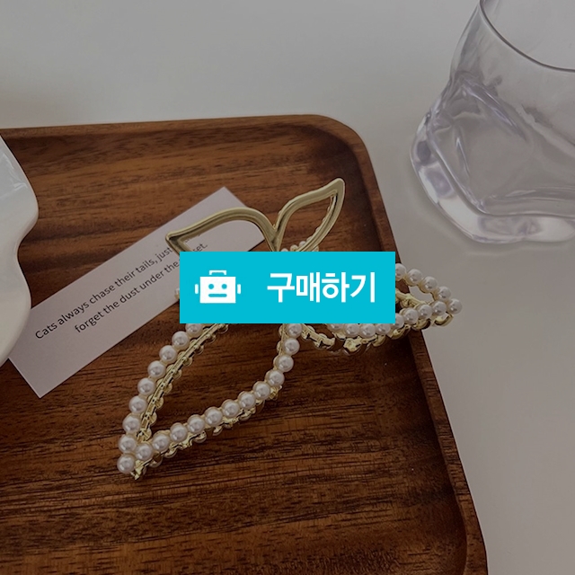 [당일출고] 골드 메탈 리본 진주 헤어 집게핀 스크런치 / 앤어바웃 / 디비디비 / 구매하기 / 특가할인