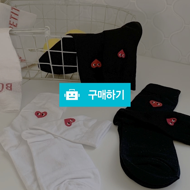 [당일출고] 5켤레/10켤레 남성 빼꼼하트 중목양말 / 앤어바웃 / 디비디비 / 구매하기 / 특가할인