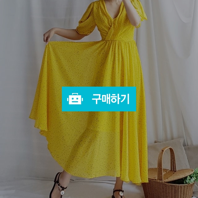 노랑 롱 반팔 원피스 / 라비융 RaviYung / 디비디비 / 구매하기 / 특가할인