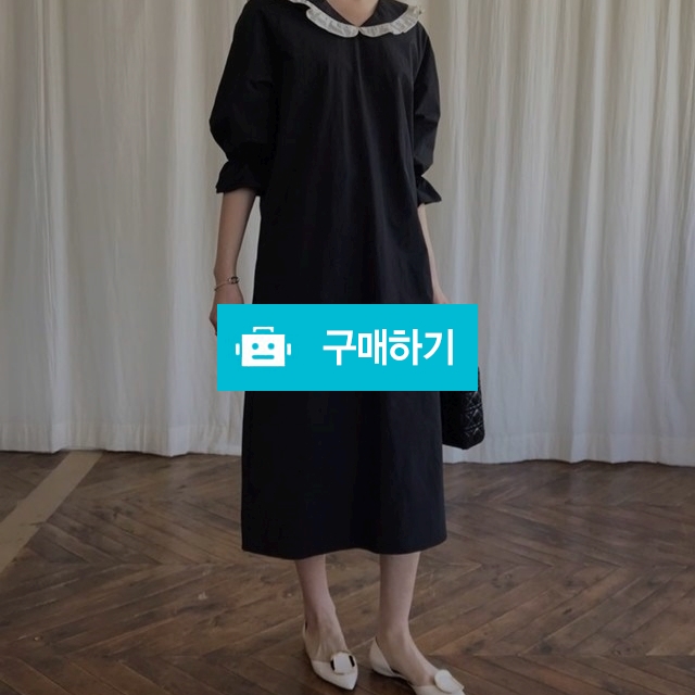 여성 배색 프릴 롱원피스 77사이즈  / The센스 / 디비디비 / 구매하기 / 특가할인