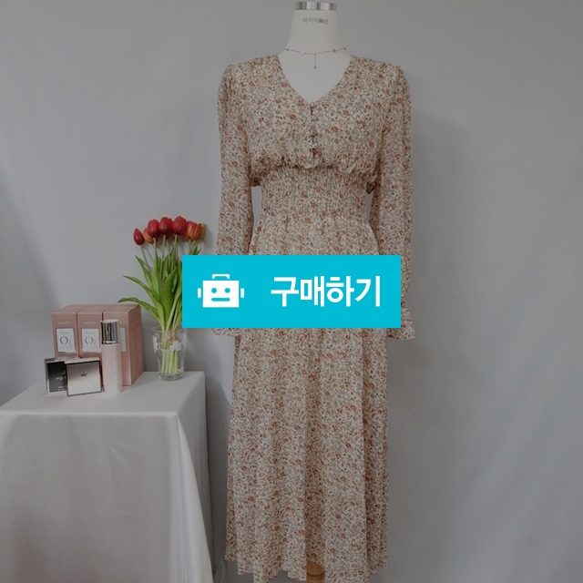 플라워 브이넥 셔링 롱원피스 / 아이이뻐라 / 디비디비 / 구매하기 / 특가할인