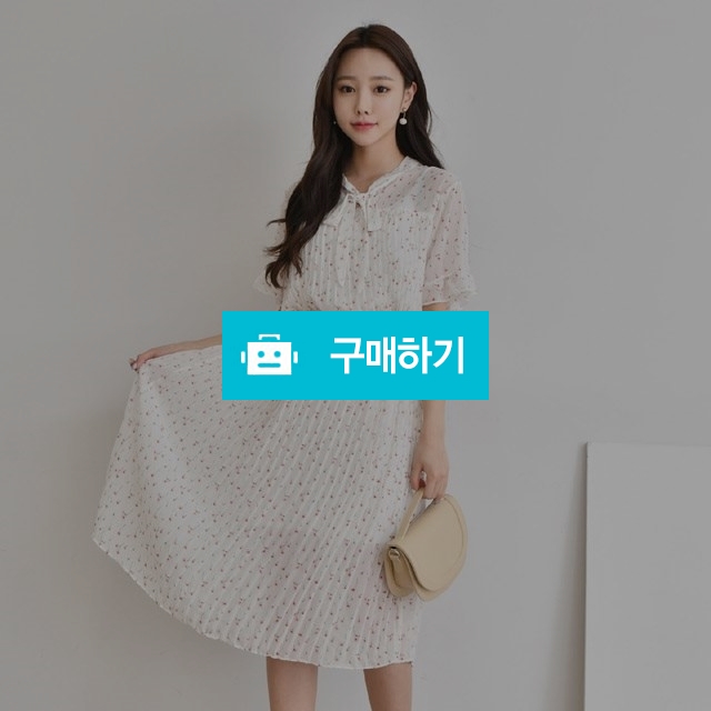 리본타이 브이넥 플라워 플리츠 롱원피스 / 겟잇미 / 디비디비 / 구매하기 / 특가할인
