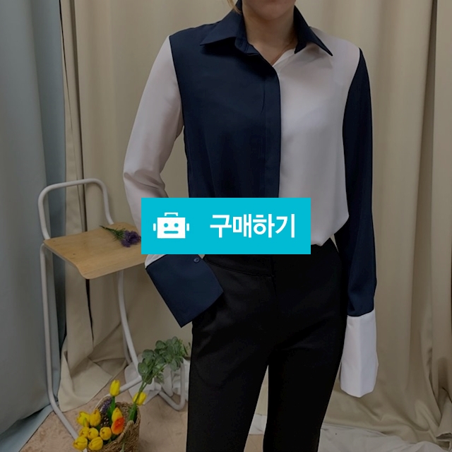 커프스 배색 시스루 블라우스 / 민클로즈 / 디비디비 / 구매하기 / 특가할인