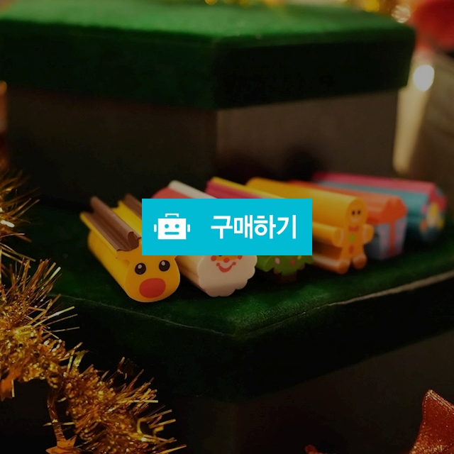 핑크풋 성탄 산타 크리스마스 두꺼운지우개 6종세트 / 설래임 / 디비디비 / 구매하기 / 특가할인