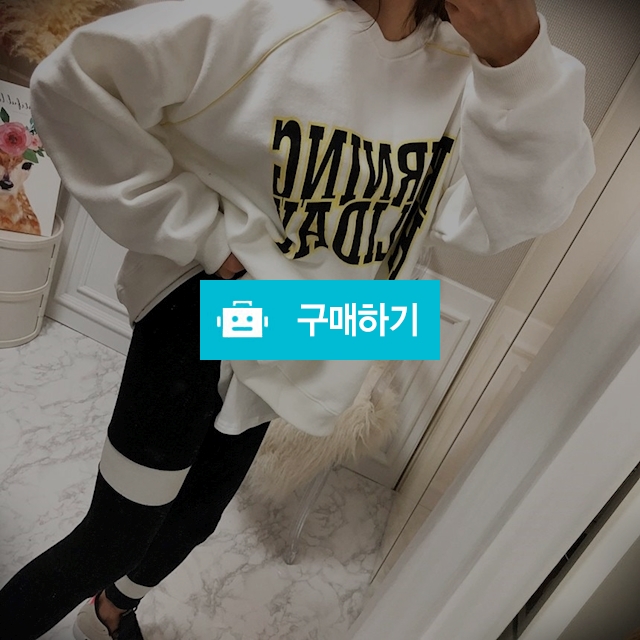 오버핏 레터링 프린팅 라인 맨투맨 / 더희룸님의 스토어 / 디비디비 / 구매하기 / 특가할인