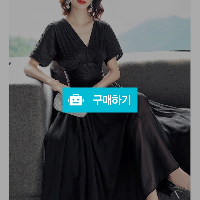 2019 S/S 브이넥 포인트 여성 반팔 원피스 (2color) / 단골집1 / 디비디비 / 구매하기 / 특가할인
