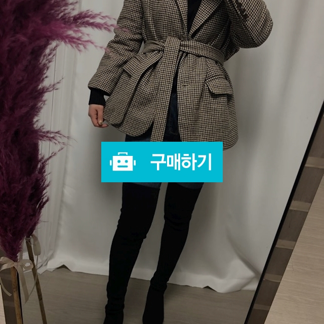 오버핏 퀄팅안감 허리벨트 체크자켓 / 비쥬비님의 스토어 / 디비디비 / 구매하기 / 특가할인