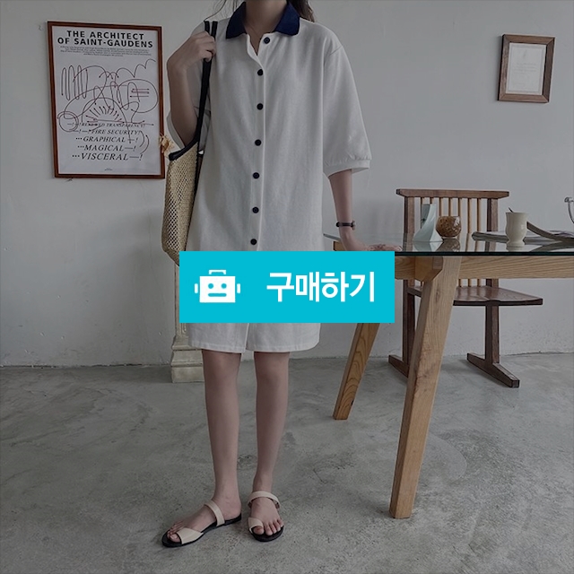 카라 단추 여름 미디원피스 / 모던나 / 디비디비 / 구매하기 / 특가할인