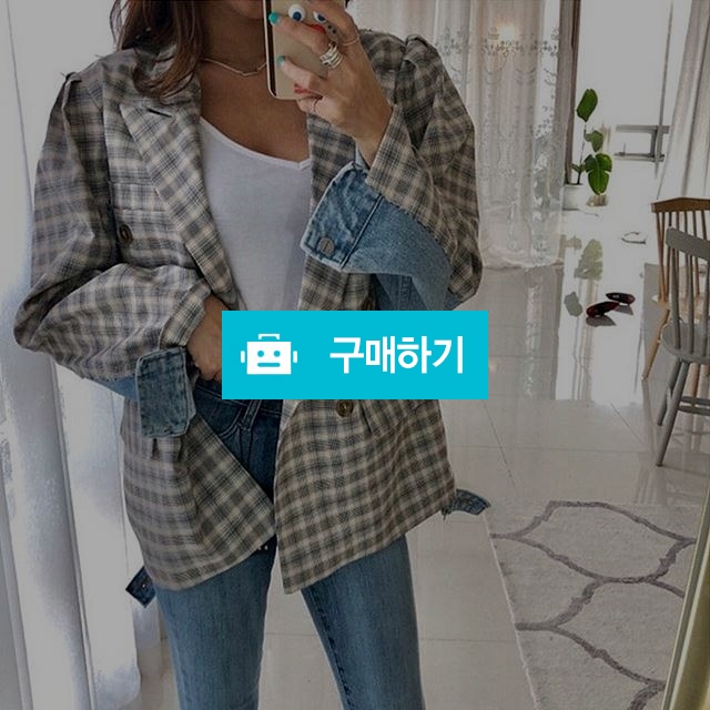 오버핏 체크 배색 데님 청자켓 / 모드페이지 / 디비디비 / 구매하기 / 특가할인