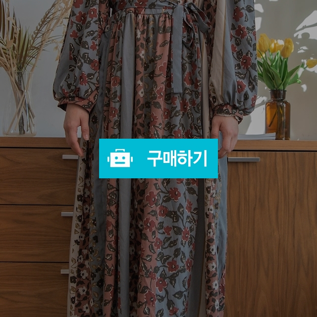 플라워 라운드넥 롱 원피스 / 뮤즈데 / 디비디비 / 구매하기 / 특가할인