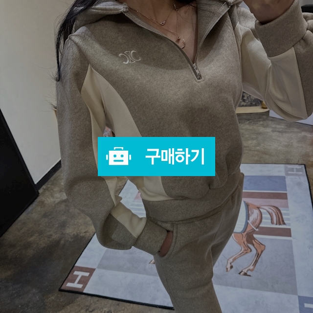 CL 반집업 후드 배색 트레이닝 셋업 3color / 니니비브 / 디비디비 / 구매하기 / 특가할인