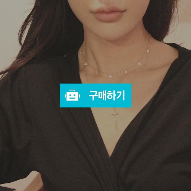 투웨이 십자가 크리스탈 크로스 레이어드 목걸이(2종세트) / 오브루나 / 디비디비 / 구매하기 / 특가할인