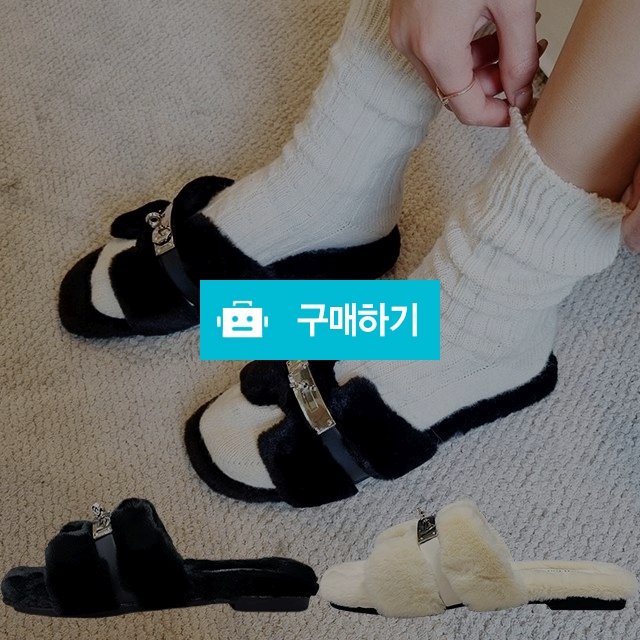 여성털슬리퍼 마리오탈라리코 에이치 스트랩 장식 털슬리퍼 2cm굽 방한화 따뜻한신발 / 마리오탈라리코님의 스토어 / 디비디비 / 구매하기 / 특가할인