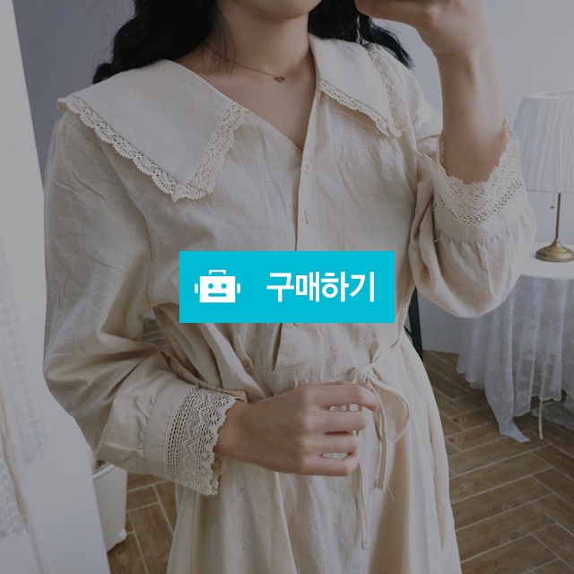 [ 2 color ] 크림 레이스 카라 원피스  / 마시멜로우 / 디비디비 / 구매하기 / 특가할인