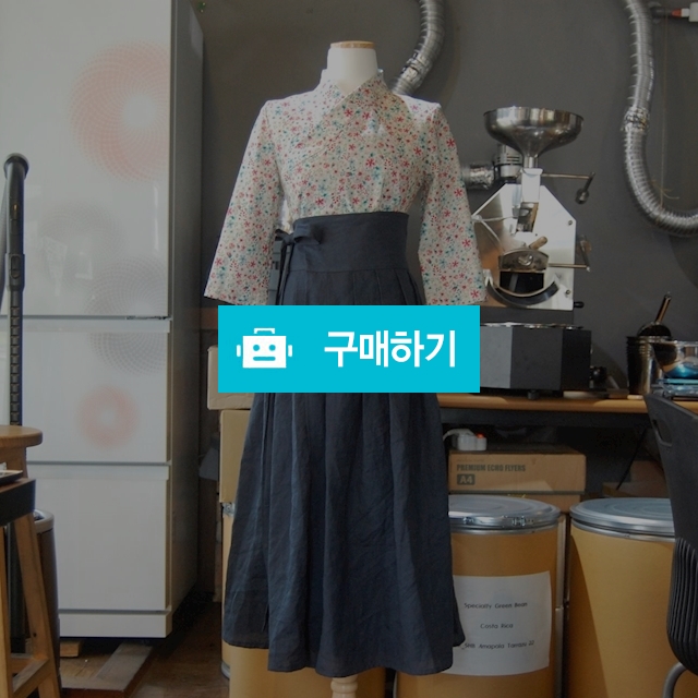 생활한복 철릭 투피스 짙은청록 잔꽃2 세트 / 한복과 커피 철릭공방 꽃길 / 디비디비 / 구매하기 / 특가할인