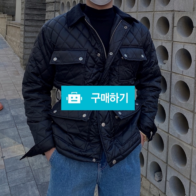 다이아몬드 퀄팅 벨트 패딩 자켓 숏점퍼 (블랙) / 옴므오브제 스토어 / 디비디비 / 구매하기 / 특가할인