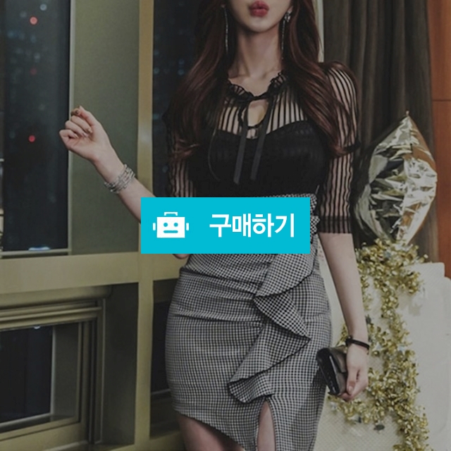 스트라이프 앞트임 시스루 미니 홀복 원피스 / 와드팩토리 / 디비디비 / 구매하기 / 특가할인