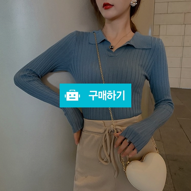 당일배송 -가을 니트 긴팔티, 카라넥 슬림핏 니트, 국내재고 / 안나로제님의 스토어 / 디비디비 / 구매하기 / 특가할인