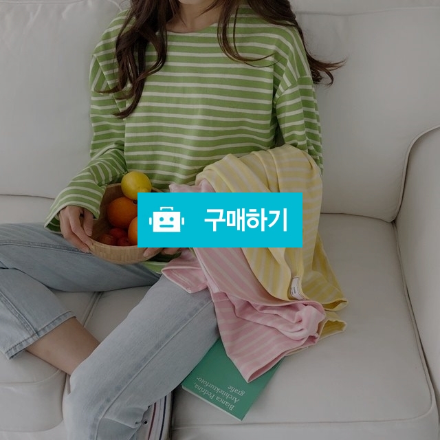 파스텔컬러 옆트임 스트라이프 단가라 티셔츠  / The센스 / 디비디비 / 구매하기 / 특가할인