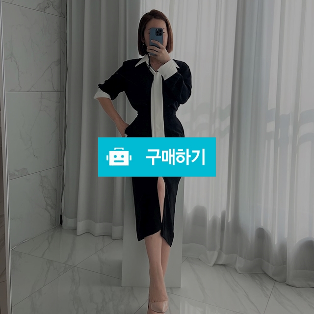 타이 탈부착 셔츠원피스 하객룩 오피스룩 맞선룩 격식룩 / 비컴 / 디비디비 / 구매하기 / 특가할인