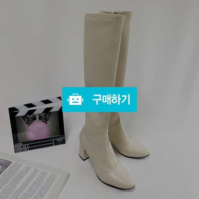 레더 아이보리 통굽 롱부츠 / 더렛빈 스토어 / 디비디비 / 구매하기 / 특가할인