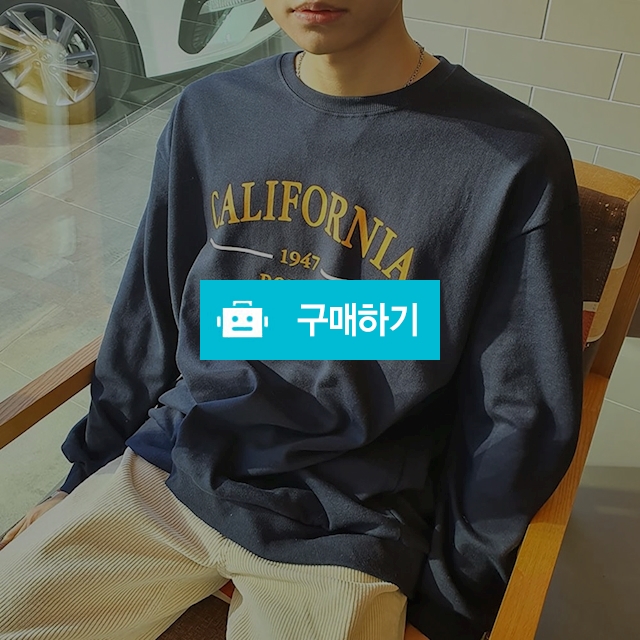 남녀공용 루즈핏 레터링 라운드 맨투맨 / 준키마켓 / 디비디비 / 구매하기 / 특가할인