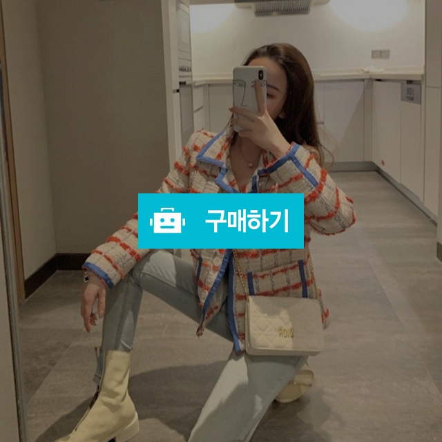 2019 F/W 여친룩 오렌지 체크 패턴 여성 자켓 / 단골집1 / 디비디비 / 구매하기 / 특가할인