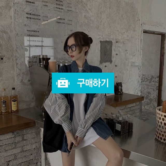 2019 S/S 배색 스트라이프 여성 데님 셔츠 / 단골집1 / 디비디비 / 구매하기 / 특가할인