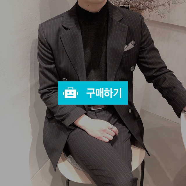남성 차콜 블랙 스트라이프 더블 수트 / 애프터제이님의 스토어 / 디비디비 / 구매하기 / 특가할인