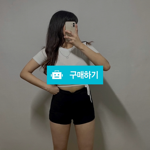 사이드 커브 스트링 크롭 반팔 티셔츠 / 민클로즈 / 디비디비 / 구매하기 / 특가할인