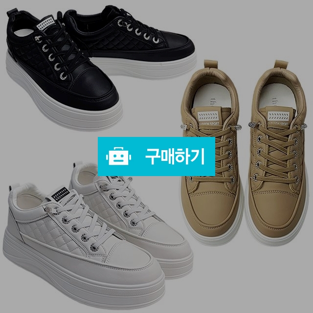 여성운동화 쌈지 천연소가죽 격자패턴 키높이 통굽스니커즈 6cm굽 밴딩운동화 / 마리오탈라리코님의 스토어 / 디비디비 / 구매하기 / 특가할인