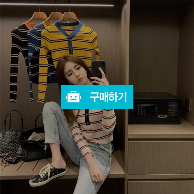 2019 S/S 유니크 스트라이프 여성 니트 탑 (4color) / 단골집1 / 디비디비 / 구매하기 / 특가할인
