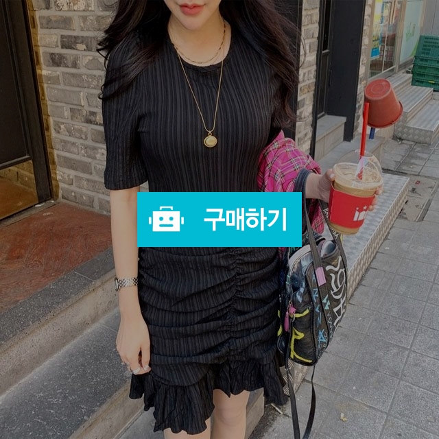 셔링 프릴 물결 플리츠 주름 퍼프 반팔 미니 원피스 / 행온님의 스토어 / 디비디비 / 구매하기 / 특가할인