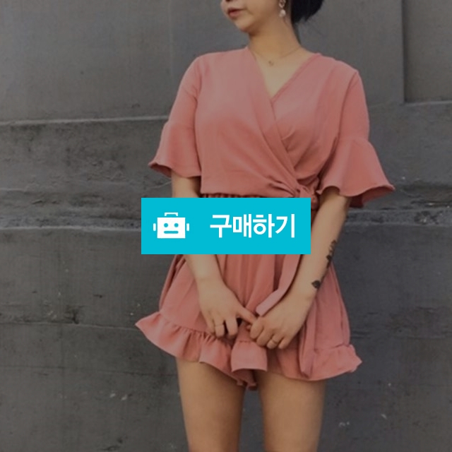 데일리 브이넥 리본 프릴 점프슈트 / 셀럽CELEB / 디비디비 / 구매하기 / 특가할인