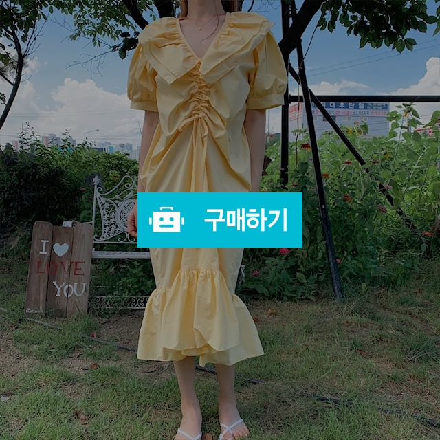 프릴 카라 셔링 롱원피스 2color / 비쥬벨르님의 스토어 / 디비디비 / 구매하기 / 특가할인