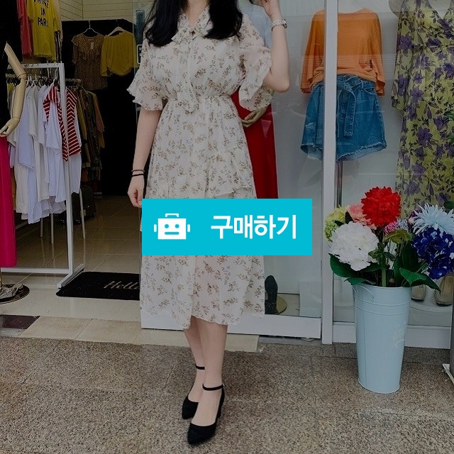 플라워 리본 프릴 쉬폰원피스 / 순수야 / 디비디비 / 구매하기 / 특가할인