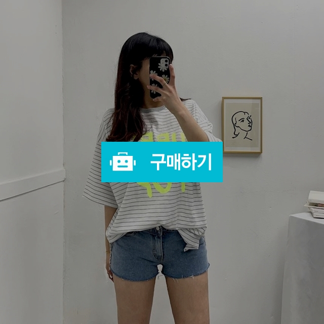 여성 루즈핏 단가라 버블팝 반팔 티셔츠 / 민클로즈 / 디비디비 / 구매하기 / 특가할인