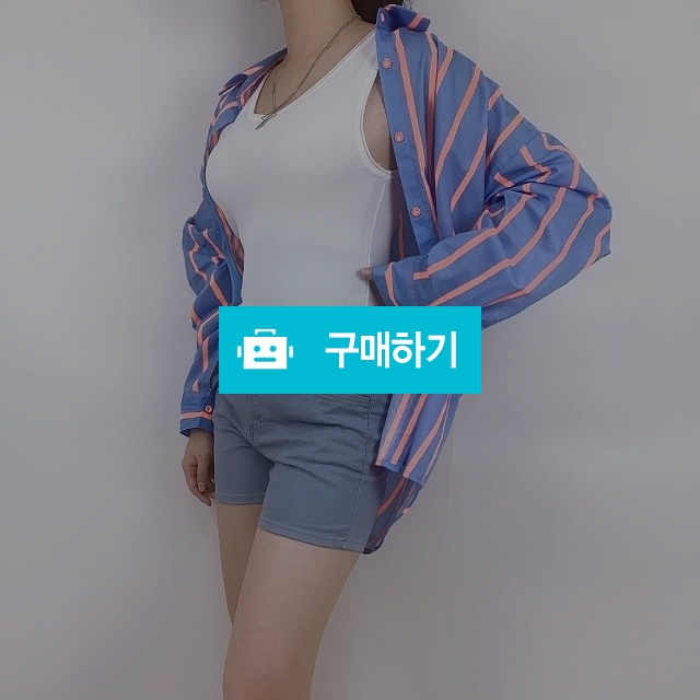 형광 스트라이프 네온 오버핏 셔츠 / 순수야 / 디비디비 / 구매하기 / 특가할인