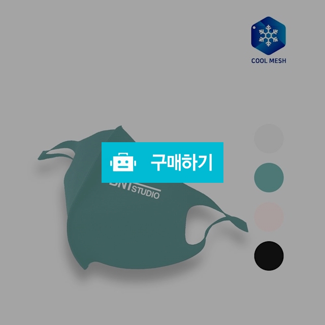 비엔티스튜디오 연예인 3D 아이스 쿨소재 패션마스크 (시온 에메랄드) / 비엔티스튜디오 / 디비디비 / 구매하기 / 특가할인
