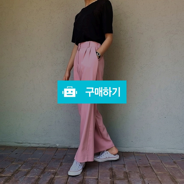 하이웨스트 스판 밴딩 와이드 슬랙스 / 룩룩님의 스토어 / 디비디비 / 구매하기 / 특가할인