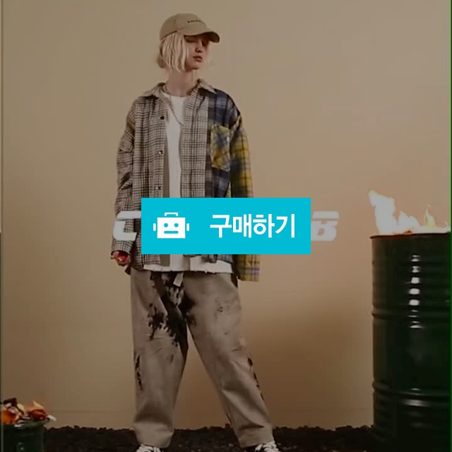 [CONKLAB] 스트릿 빈티지 체크 믹스 페인팅 셔츠 / SMW (Special Man Wear) / 디비디비 / 구매하기 / 특가할인